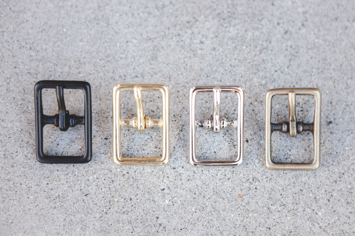 brass hardware in black, brass, silver, and antique brass