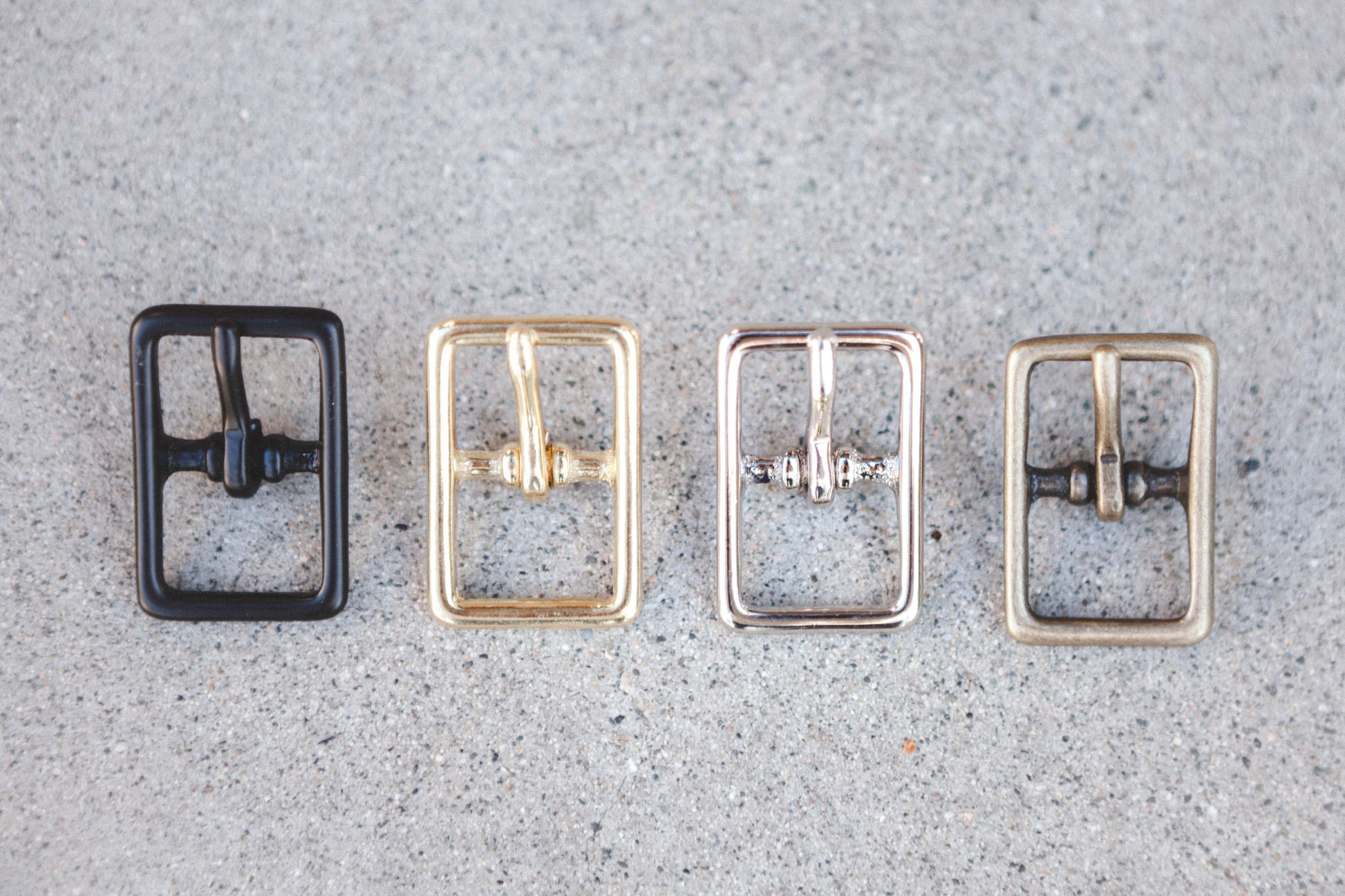 brass hardware in black, brass, silver, and antique brass