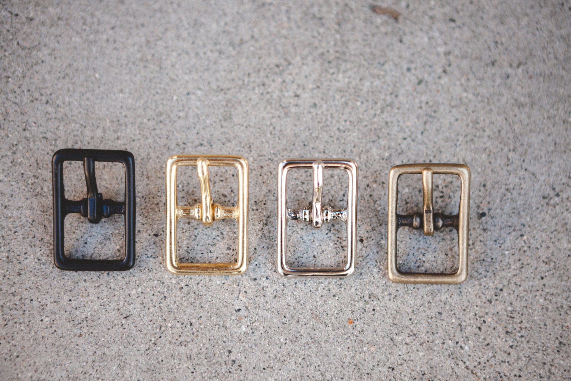 brass hardware in black, brass, silver, and antique brass